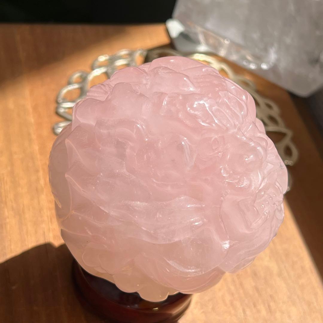天然石 ローズクォーツ 龍玉（ドラゴンボール）直径67mm
