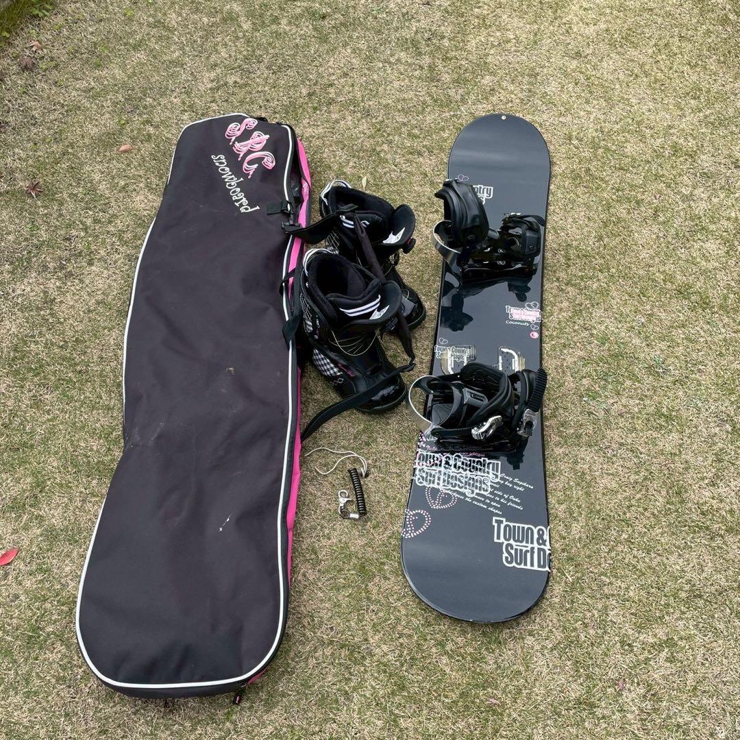 スノーボード一式 スノボ 板ビンディングシューズ コスミックサーフ25センチ