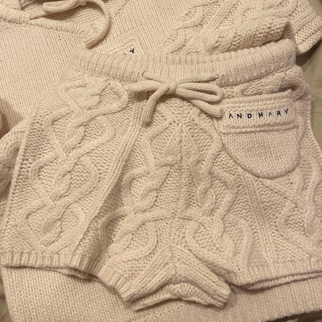 トップス ANDMARY Mou loose knit set up ivory