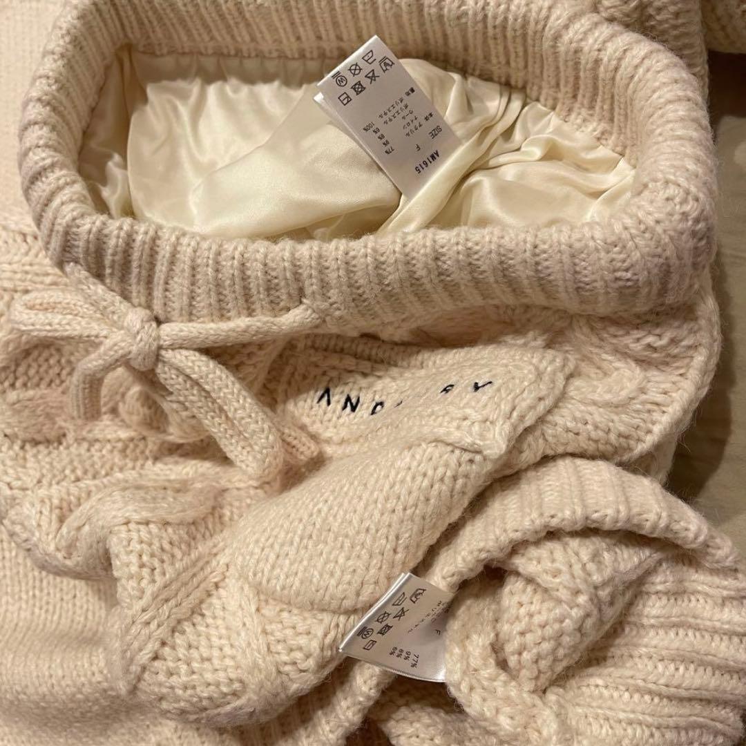 トップス ANDMARY Mou loose knit set up ivory