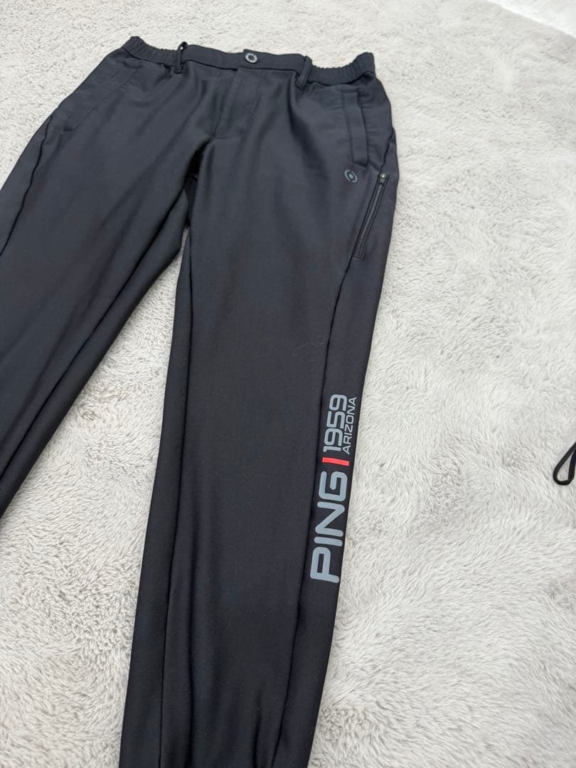 PING ブラックシャツ＆パンツセット L