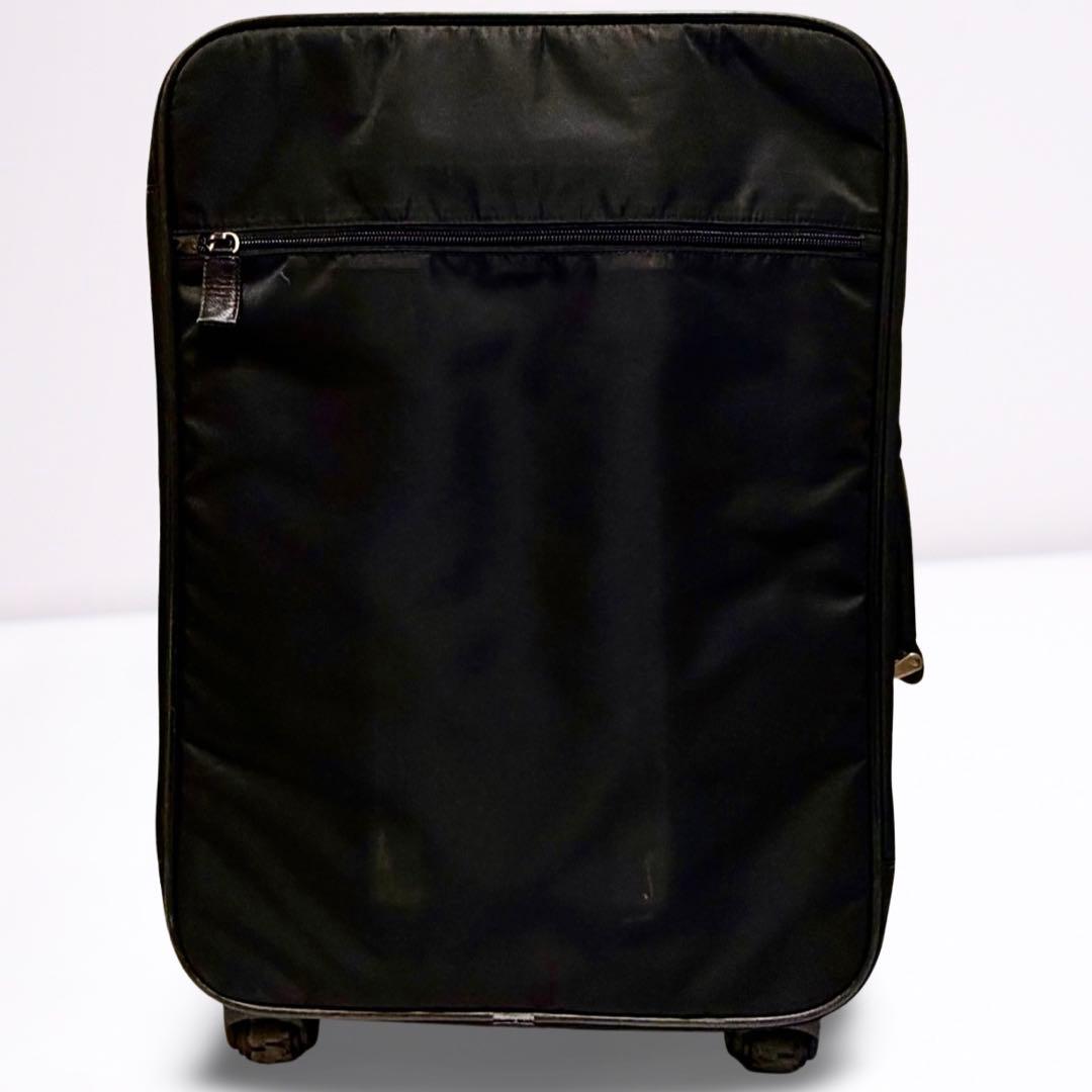 【正規品】プラダ PRADA キャリーケース ナイロン 三角ロゴ 黒 南京錠