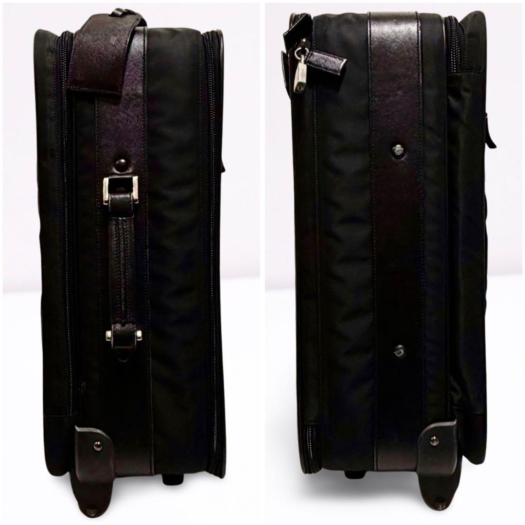 【正規品】プラダ PRADA キャリーケース ナイロン 三角ロゴ 黒 南京錠