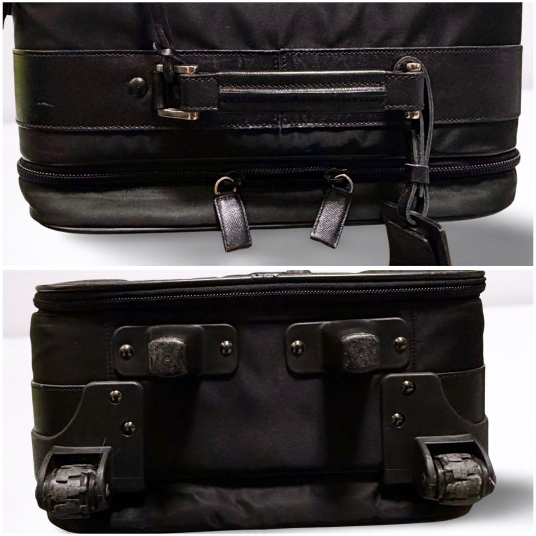 【正規品】プラダ PRADA キャリーケース ナイロン 三角ロゴ 黒 南京錠