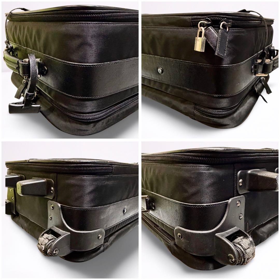 【正規品】プラダ PRADA キャリーケース ナイロン 三角ロゴ 黒 南京錠
