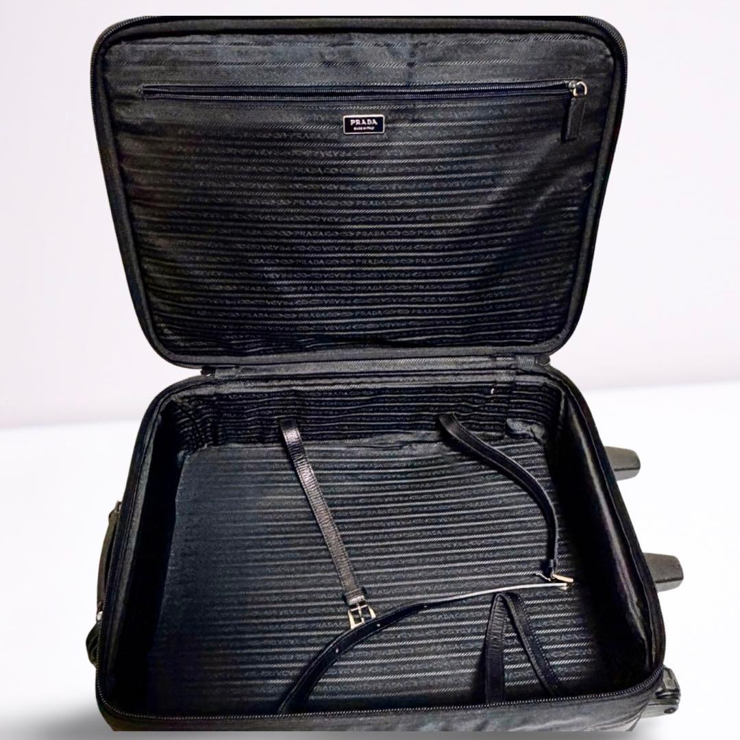 【正規品】プラダ PRADA キャリーケース ナイロン 三角ロゴ 黒 南京錠