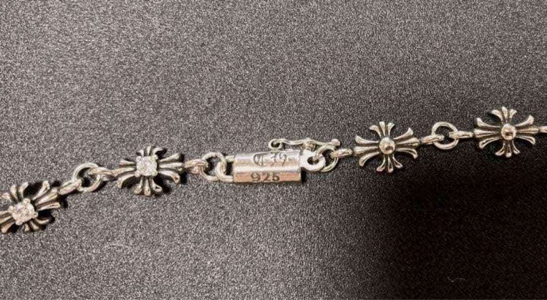 S925 ダイヤ　二重クロス　ダイヤ　タイニーチェーン　ゴールド　ネックレス