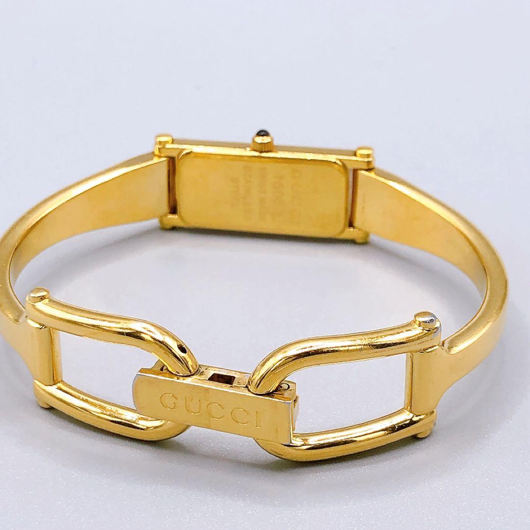 GUCCI ゴールド クオーツ バングル 1500L 腕時計 電池交換済 稼働