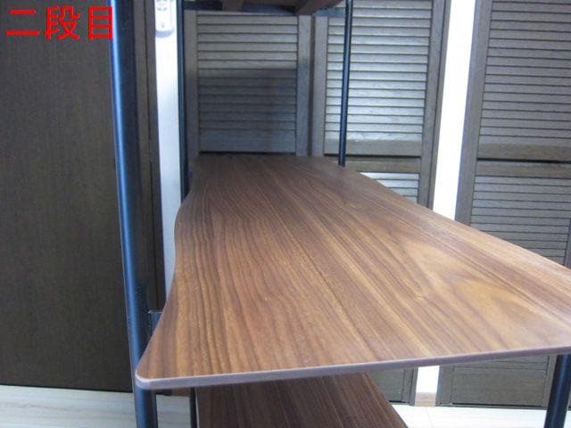 東谷 4段 オープンシェルフJPB-102 天然木ウォルナット/ スチール