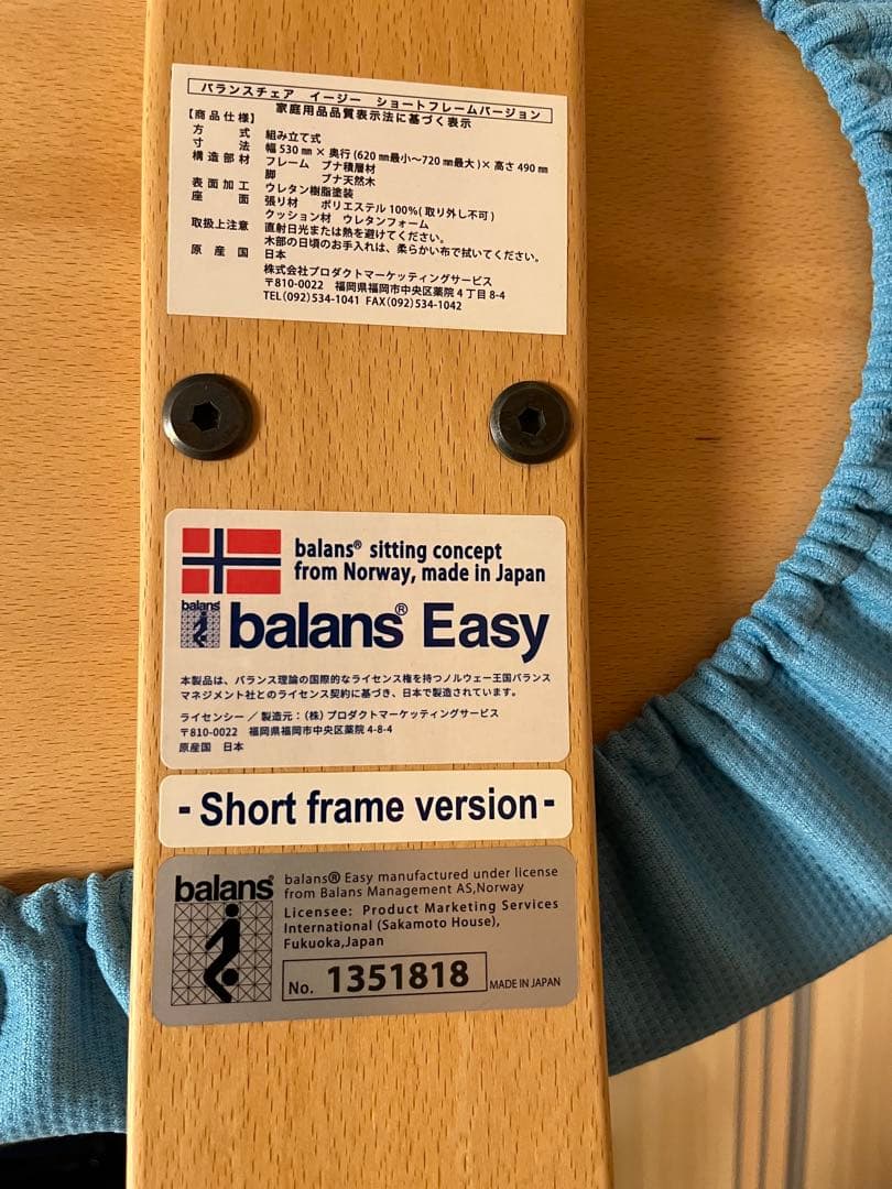 balans Easy ショートフレームバージョン