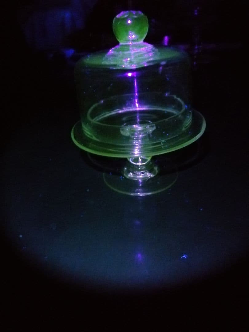 大正ガラス　ケーキスタンド　11.5cm　大正期