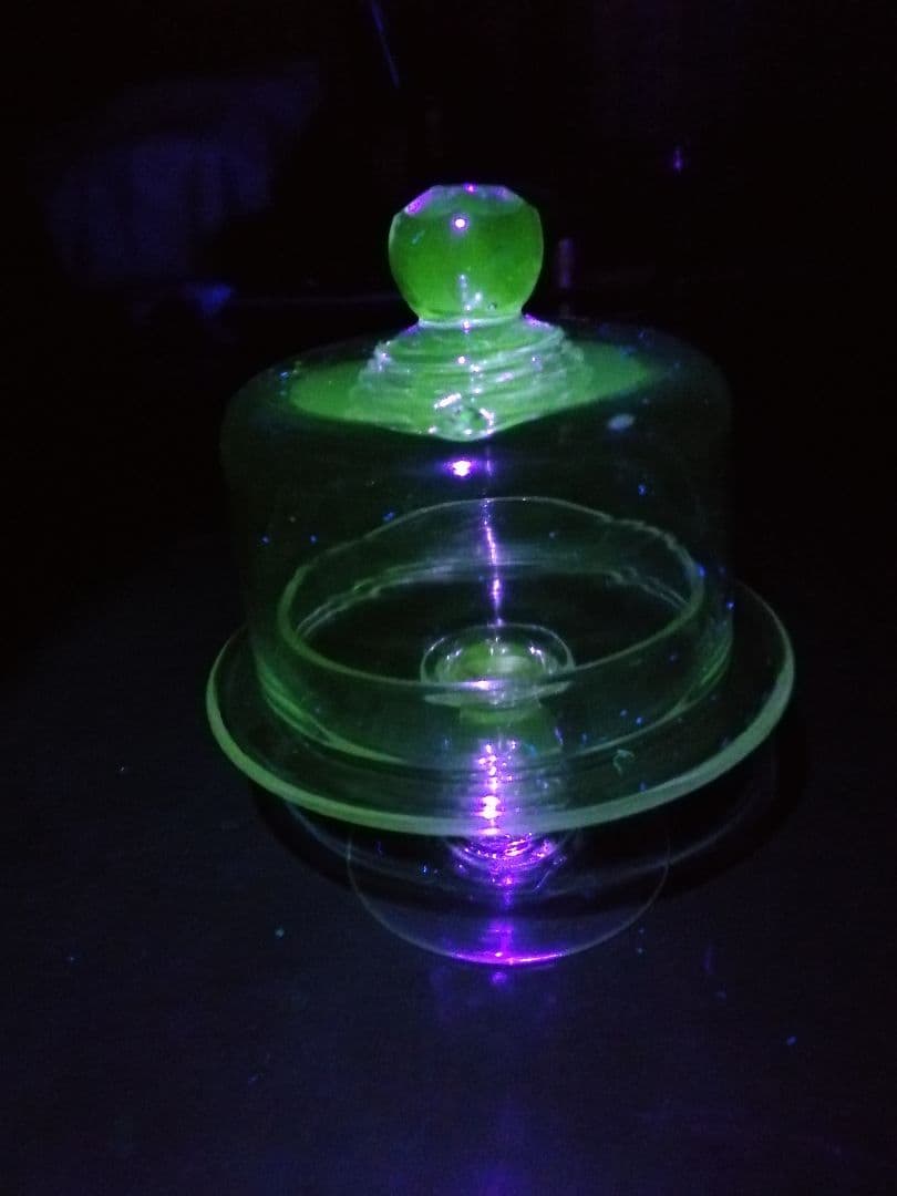 大正ガラス　ケーキスタンド　11.5cm　大正期