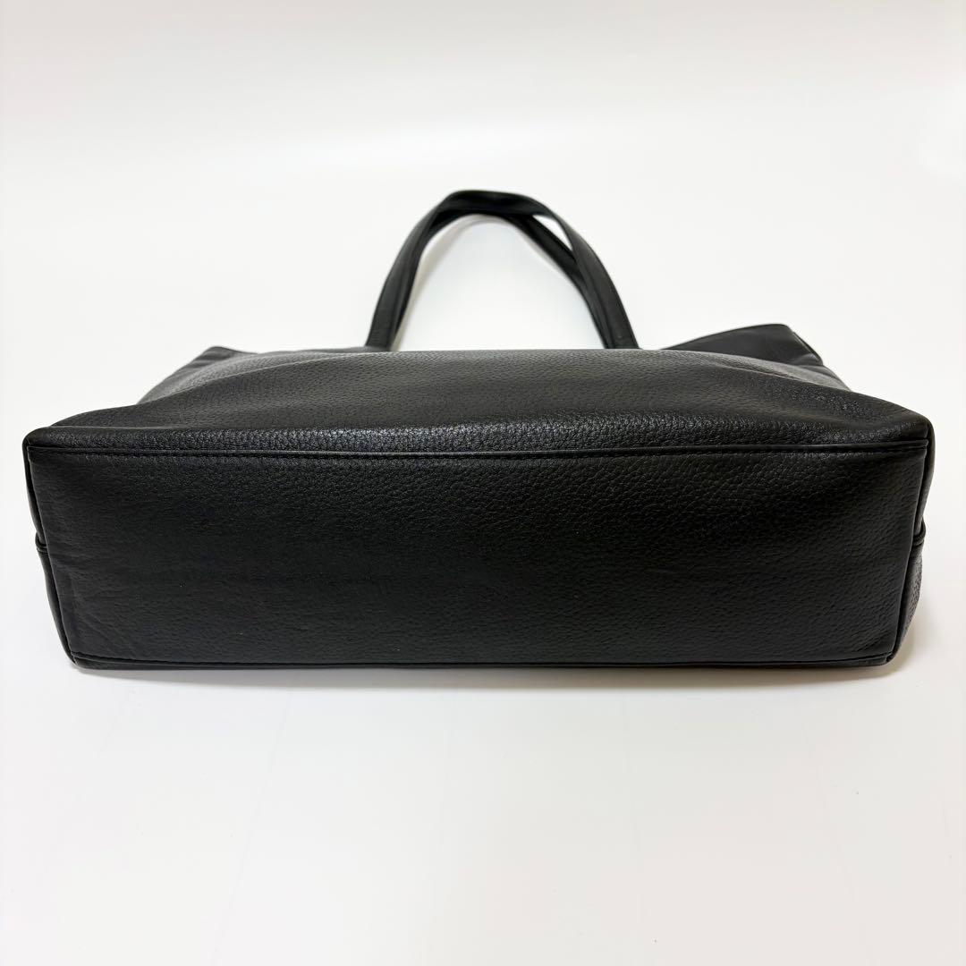 美品　ハッシュタグ　トートバッグ　本革　オールレザー　肩がけ　A4 黒
