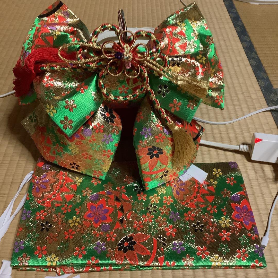 七五三七歳向き　作り帯＋筥迫セット　帯幅18センチ　草履21センチ