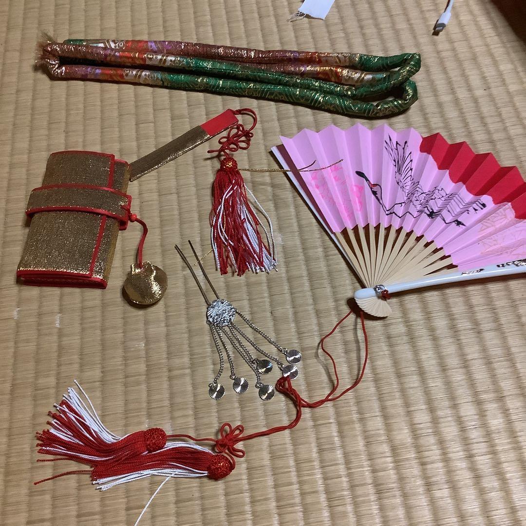 七五三七歳向き　作り帯＋筥迫セット　帯幅18センチ　草履21センチ