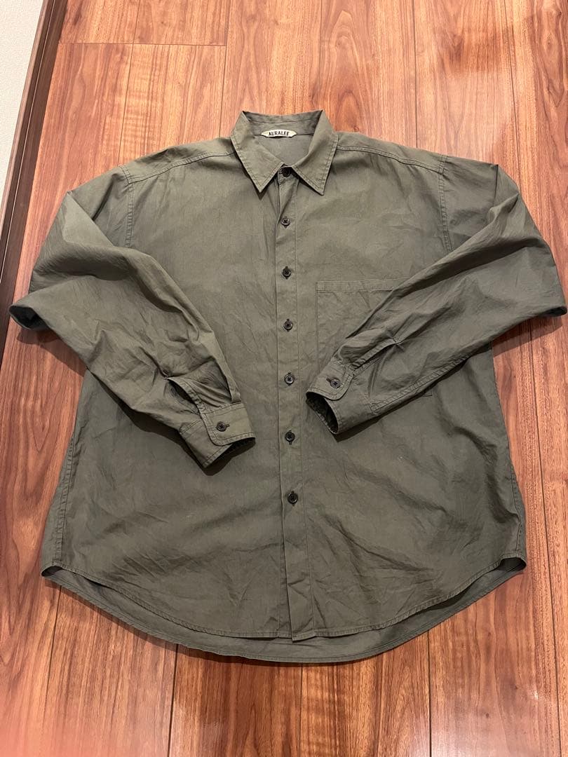 トップス Auralee Washed finx twill big shirts 3