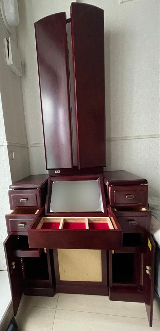 三面鏡化粧台　ドレッサー　レトロ家具　アンティーク家具