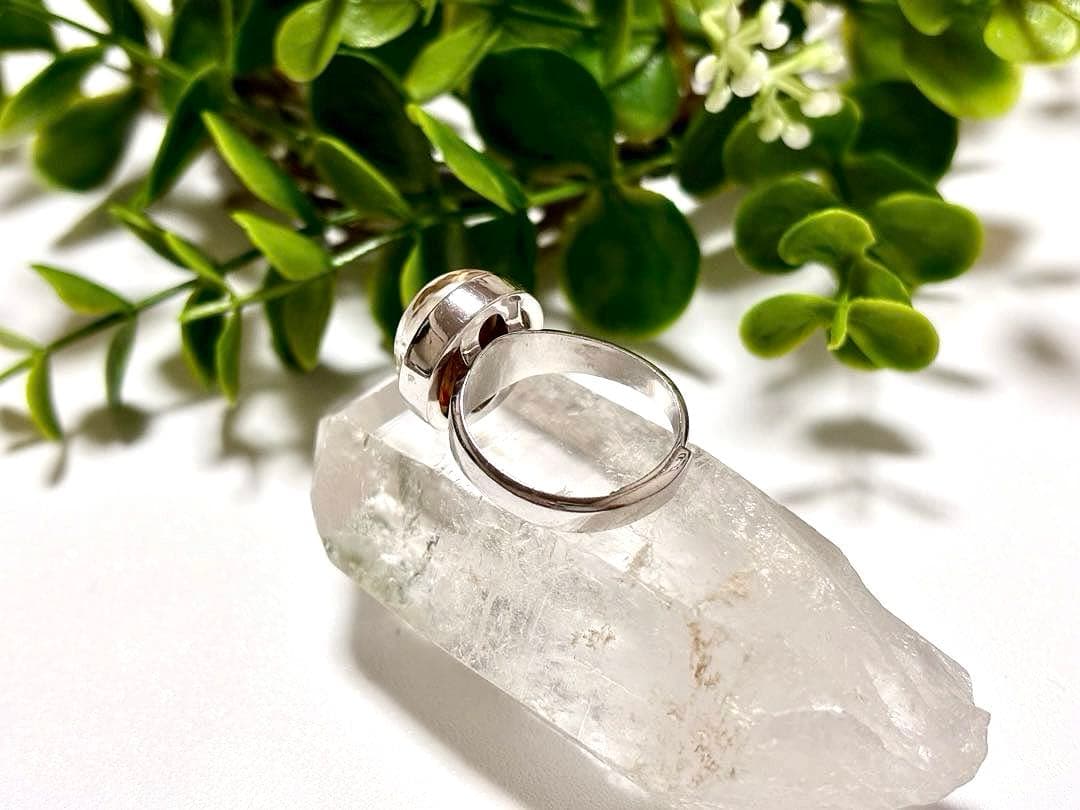 再販不可　夢幻品質　天然石の王者　奇跡のジンタイチンルチルキャッツアイ極上リング