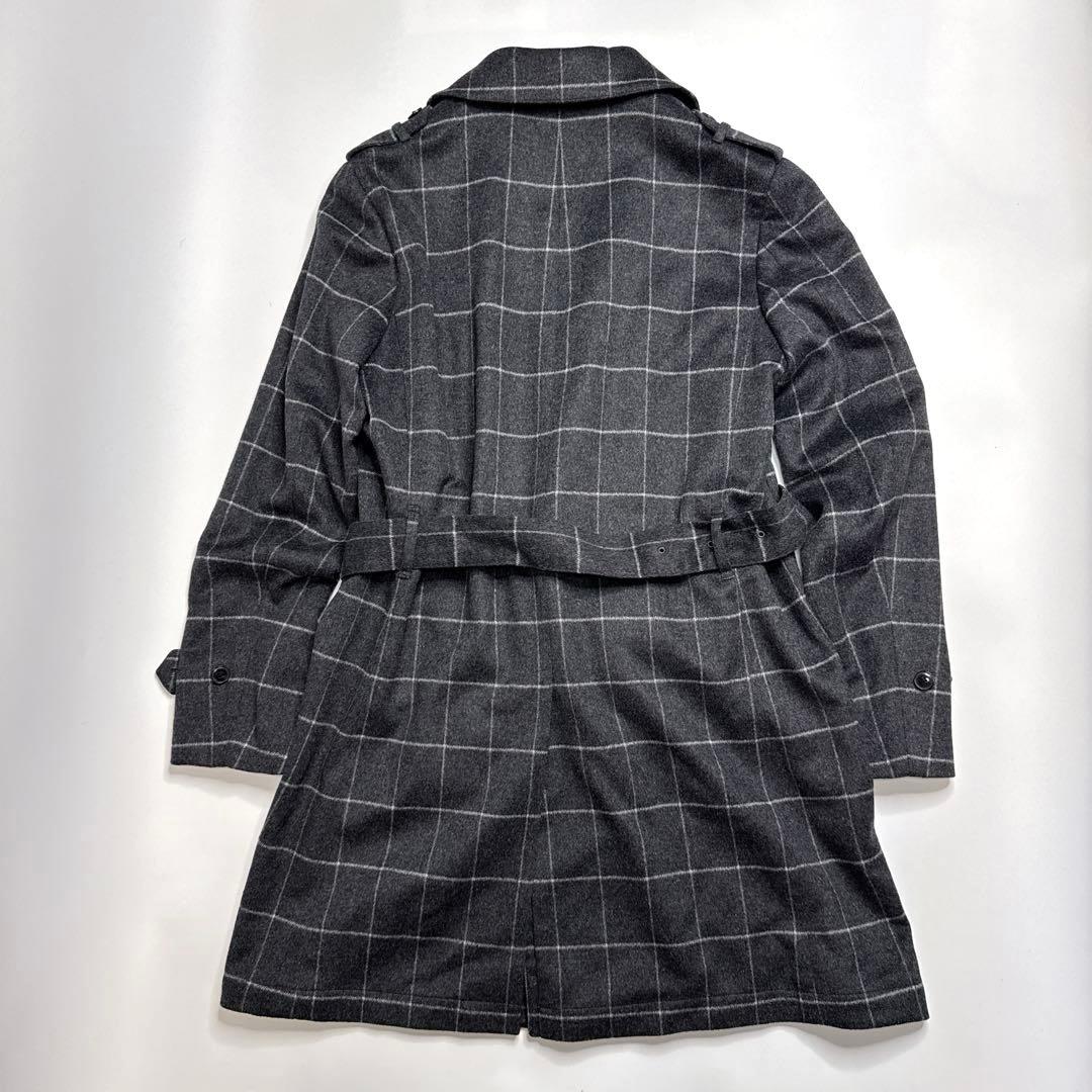 【極美品】トゥモローランド　ウィンドウペン　格子柄　ウールカシミヤトレンチコート