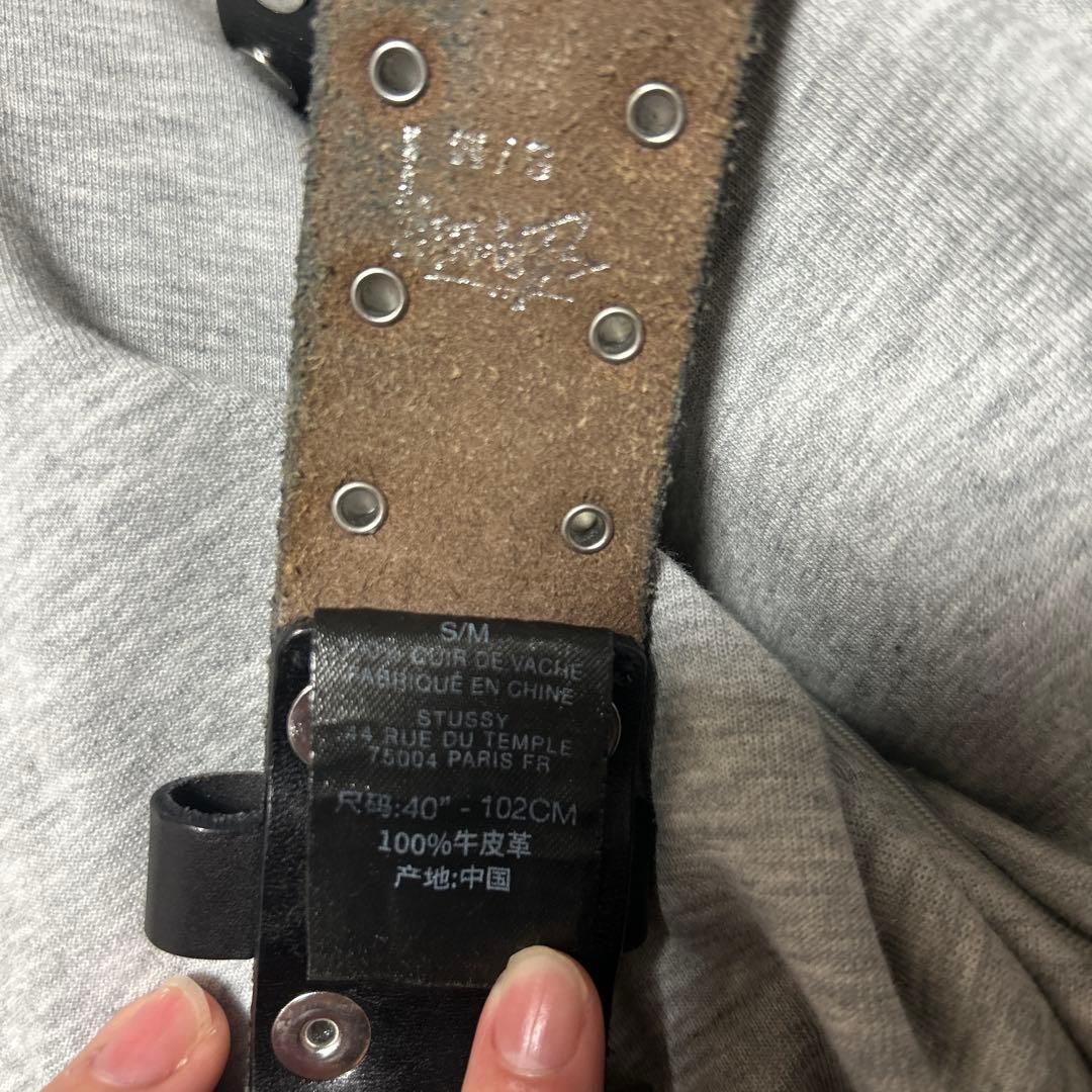 Stussy スタッズ付きレザーベルト