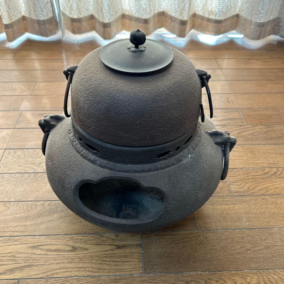 分福茶釜　鋳鉄製 黒色 茶釜