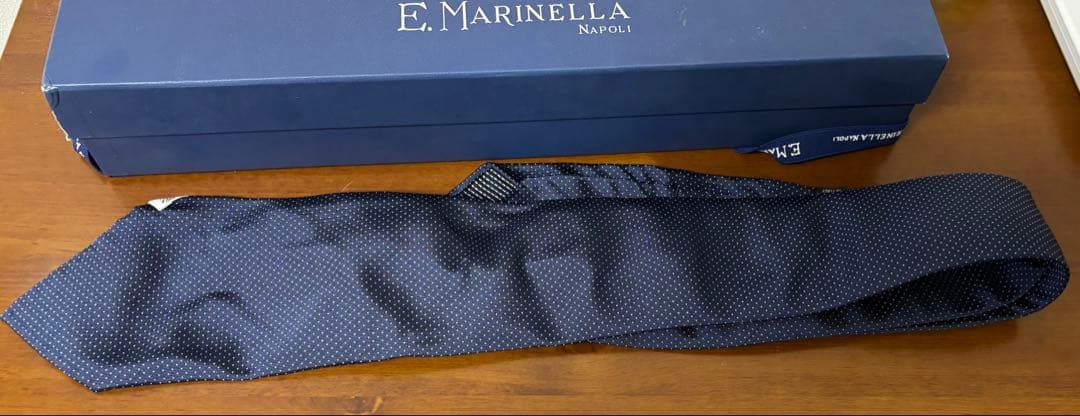 マリネッラネクタイ／ネイビー／ピンドット／アンティーケ／箱付き