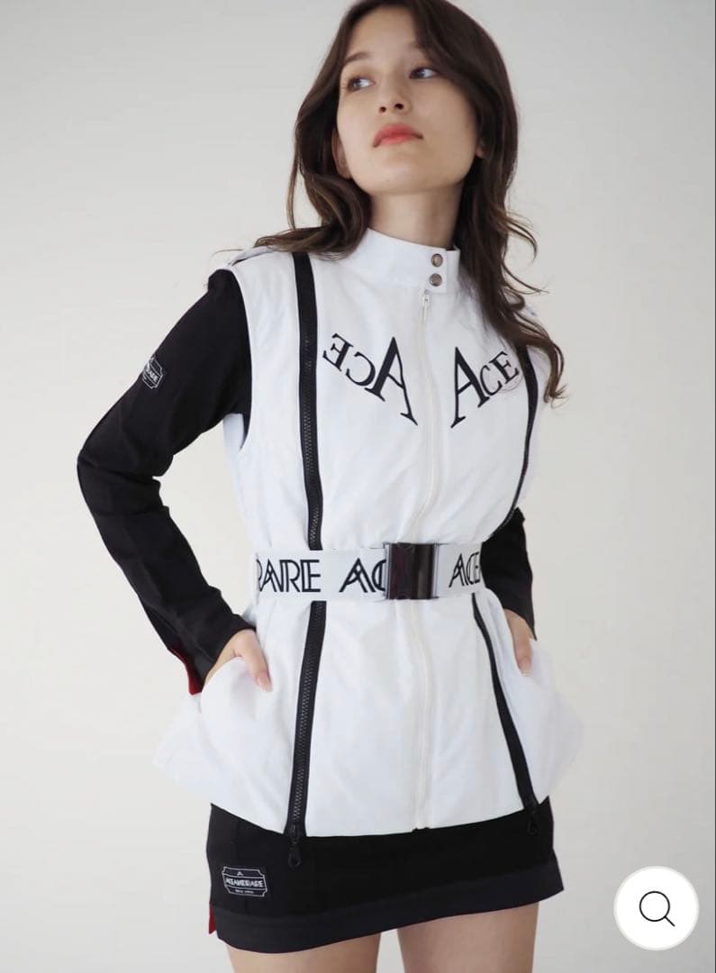 新品　ACEANDRARE レディース ベスト ホワイト　白　Sサイズ