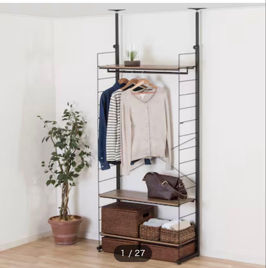 ちは　突っ張り壁面収納Nポルダ(ミドルブラウン)棚板3枚