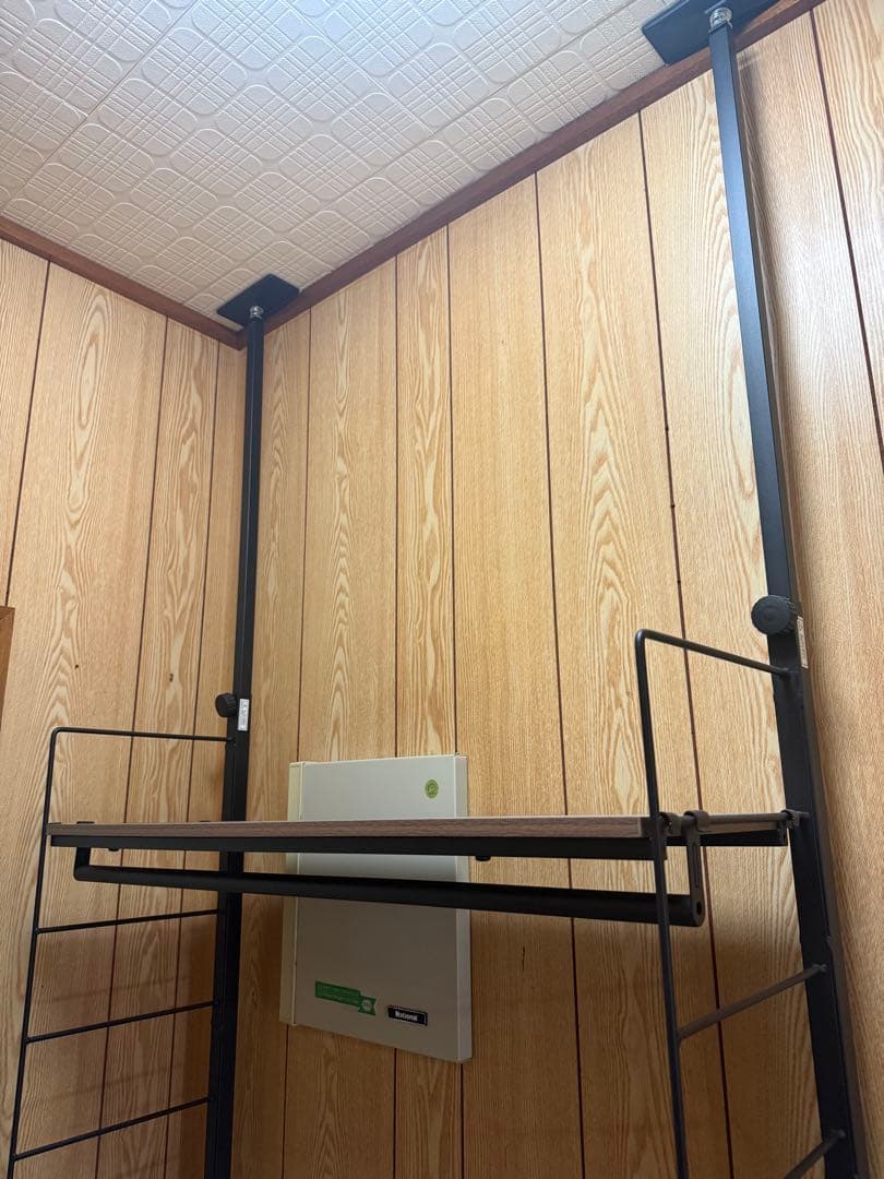 ちは　突っ張り壁面収納Nポルダ(ミドルブラウン)棚板3枚