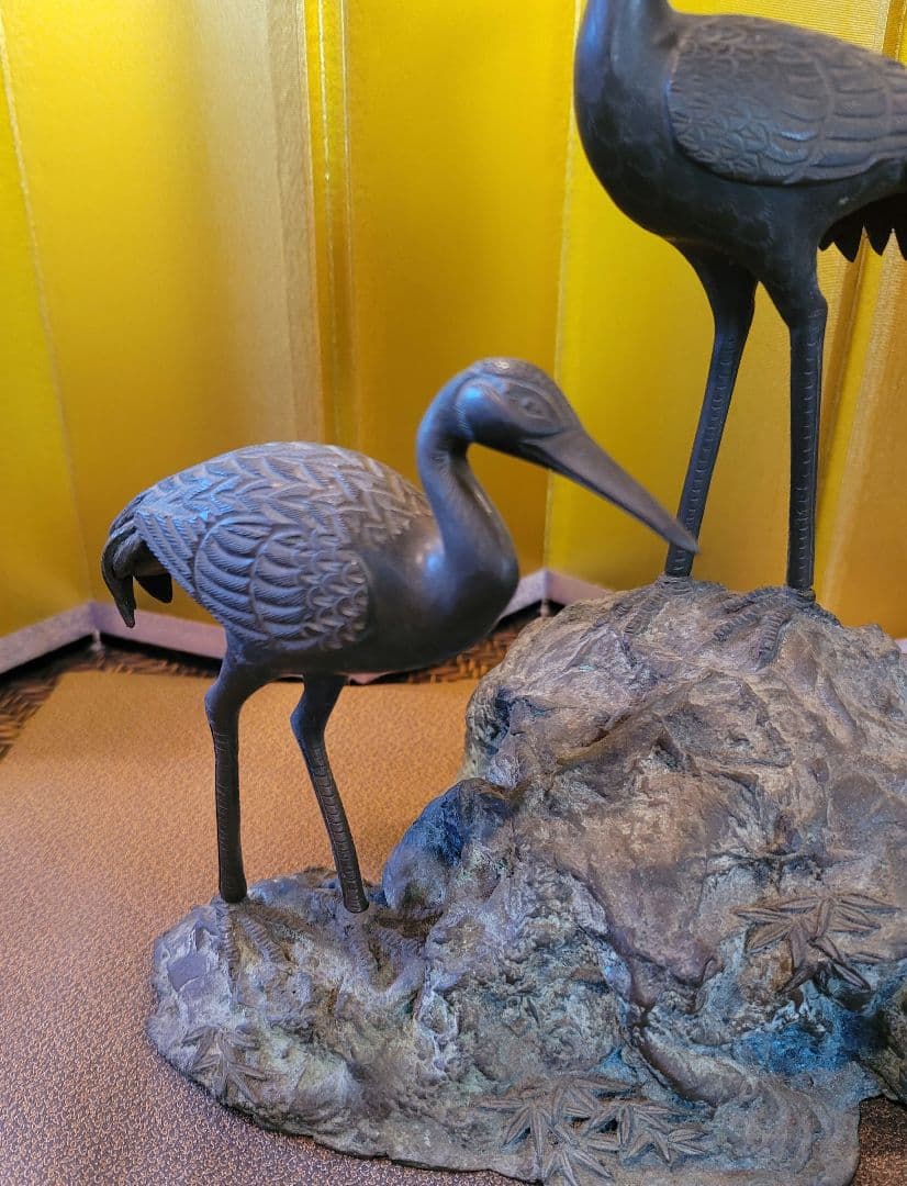 夫婦鶴 置物 アンティーク