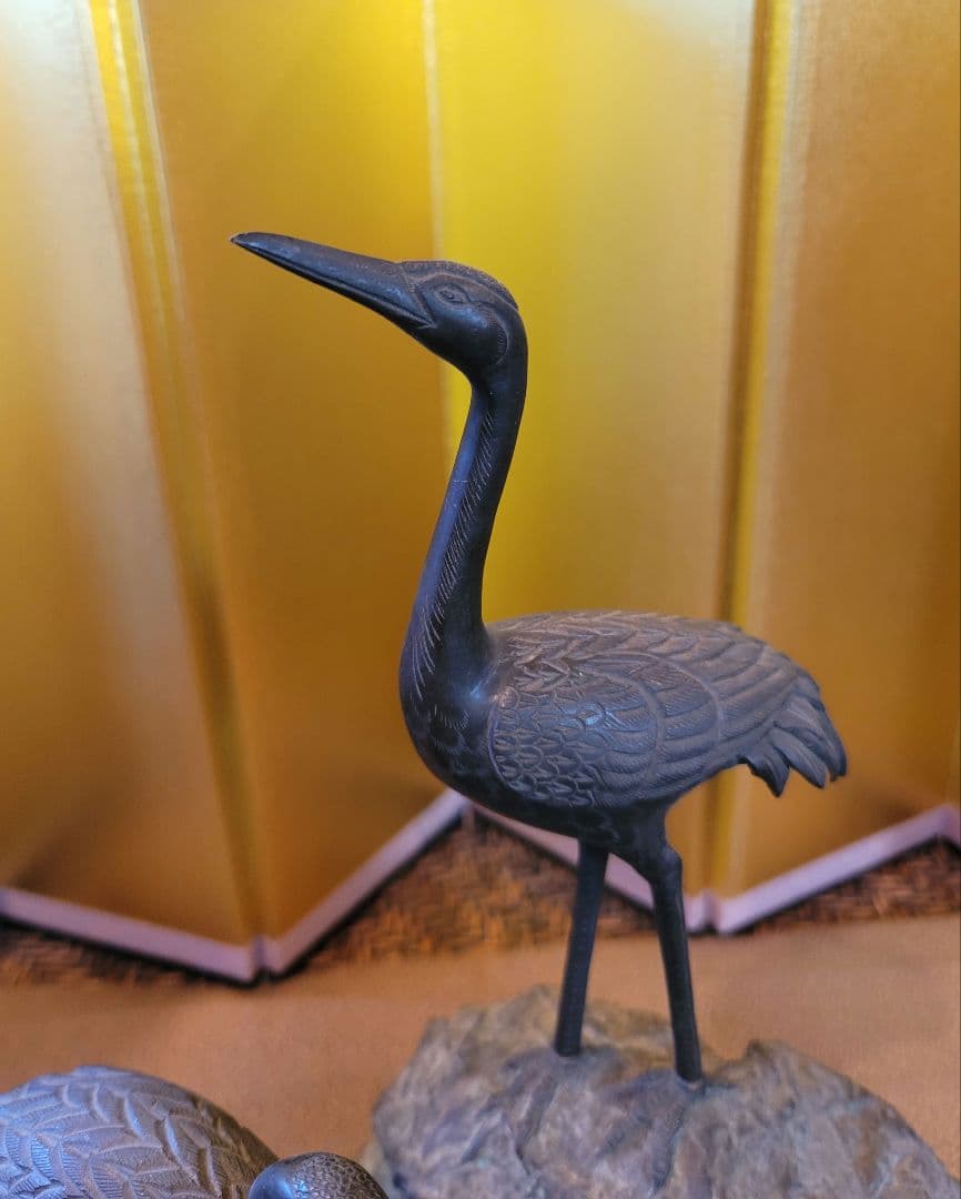 夫婦鶴 置物 アンティーク