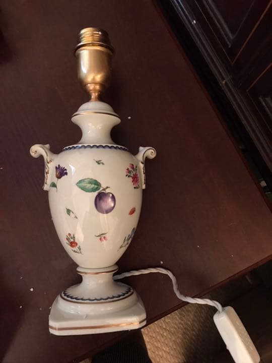 未使用　イタリア　リチャードジノリ(陶器)テーブルランプ　フルーツ柄