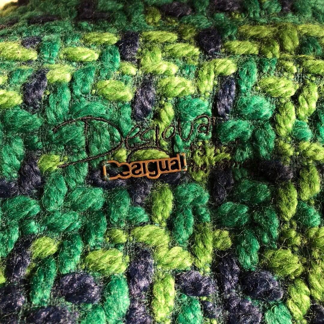 デシグアル　コート　ツイード　グリーン