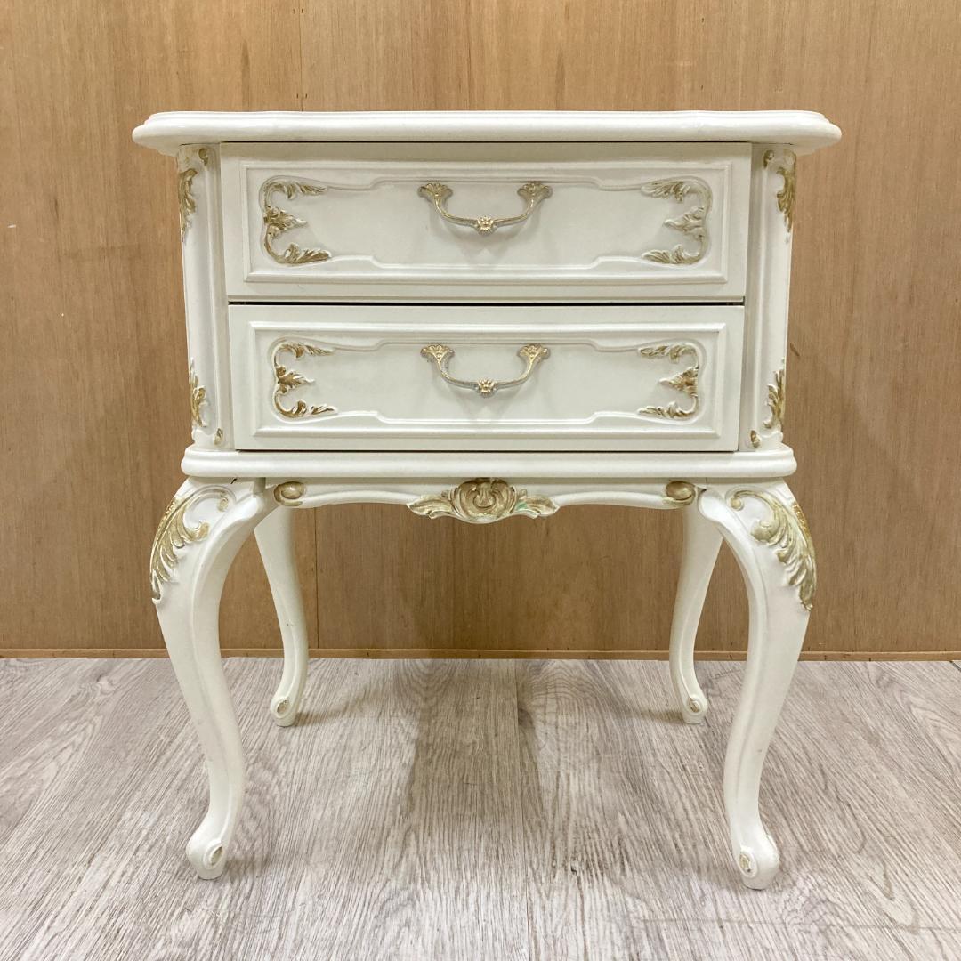 姫系　猫脚　サイドチェスト　ナイトテーブル　ロココ調　B