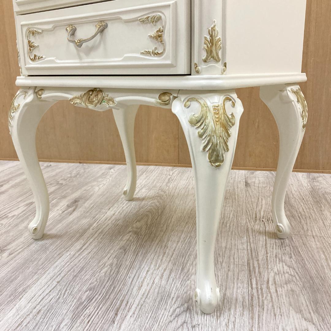 姫系　猫脚　サイドチェスト　ナイトテーブル　ロココ調　B