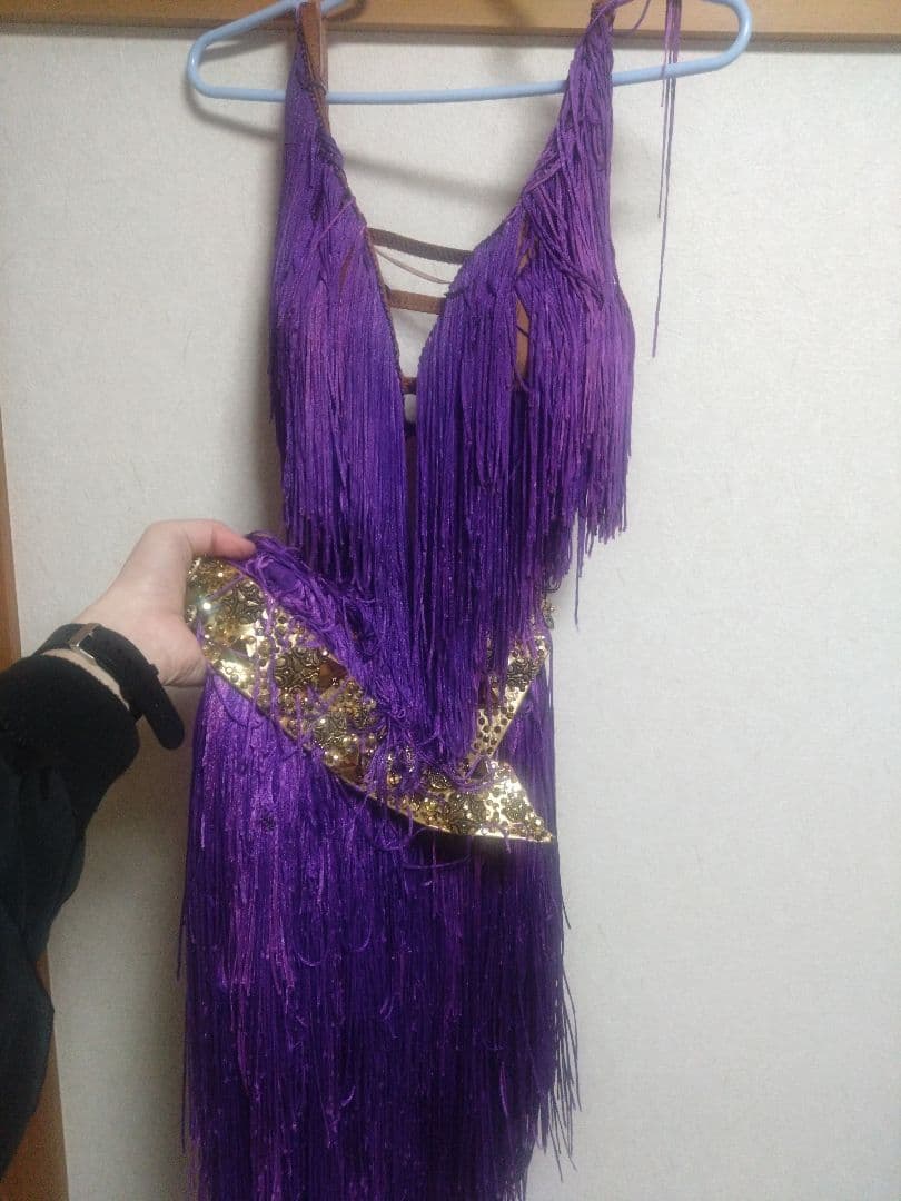 最終値下げ→紫色フリンジドレスとアクセサリーセット