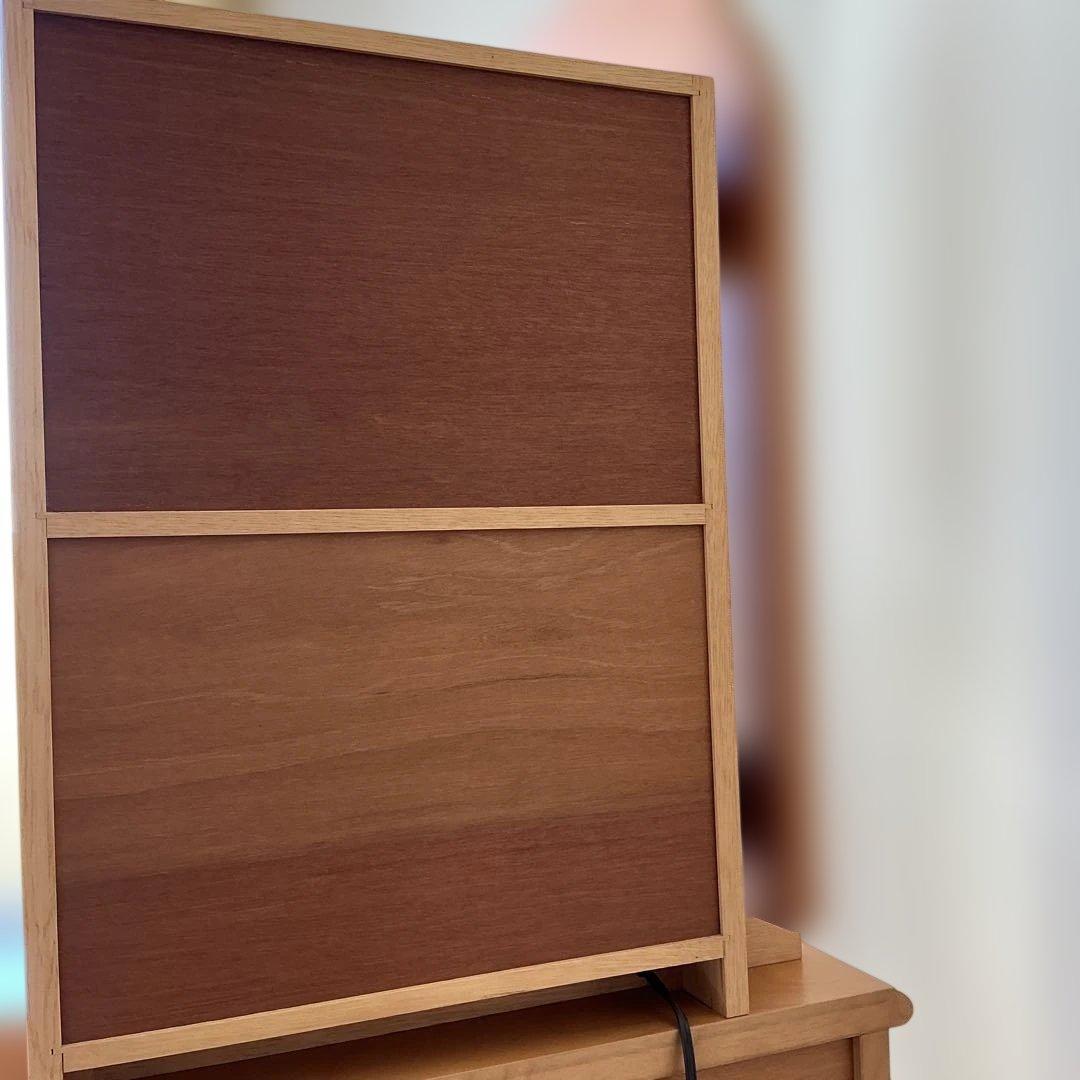 木製ドレッサー丸型ミラー&イス付きドレッサー　家具　鏡台　化粧台　アンティーク