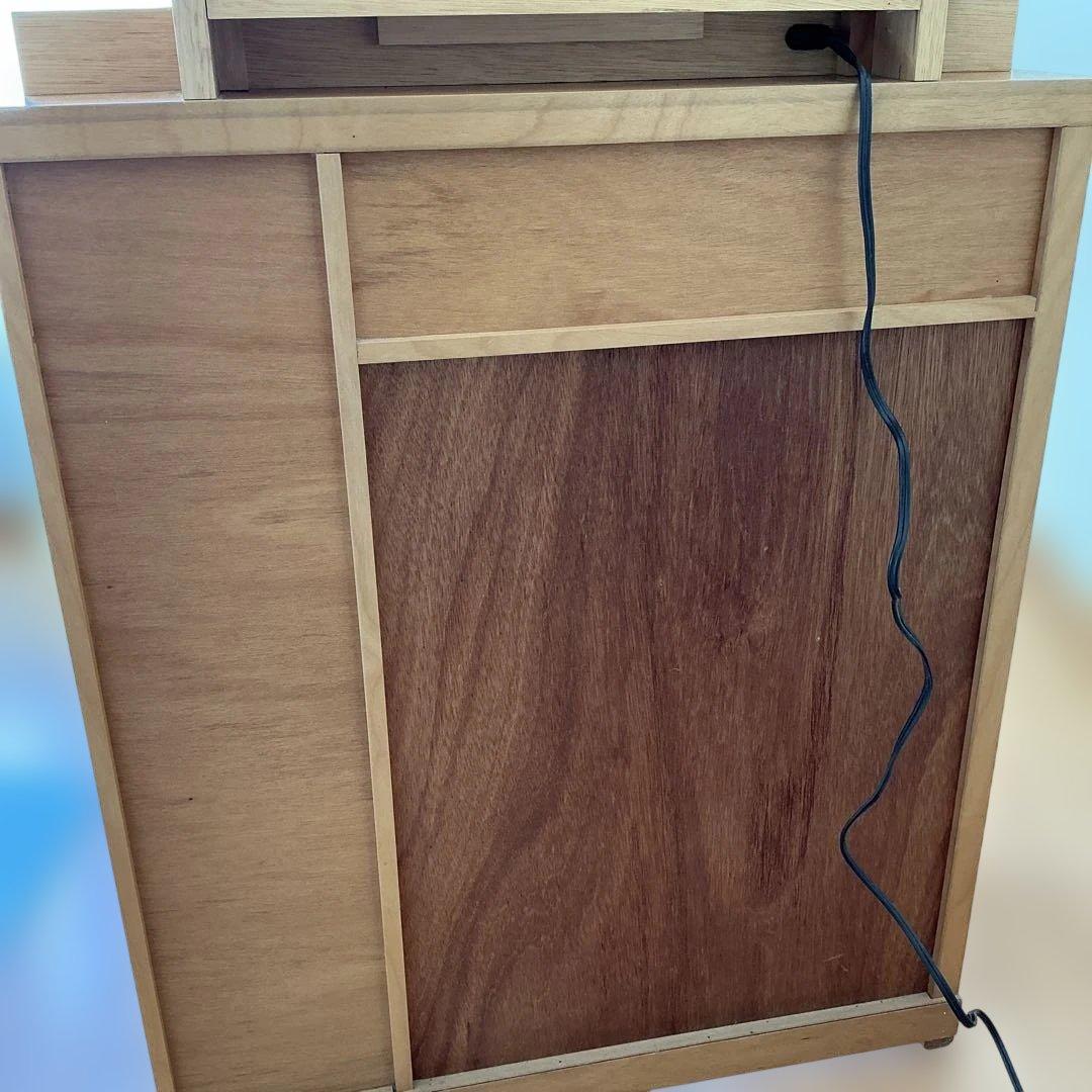 木製ドレッサー丸型ミラー&イス付きドレッサー　家具　鏡台　化粧台　アンティーク