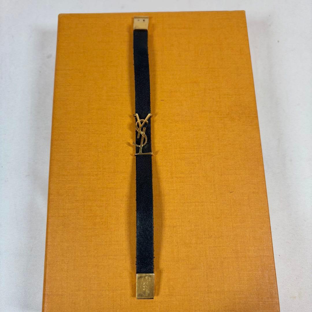 サンローラン SAINT LAURENT カサンドラロゴ YSL バングル　黒