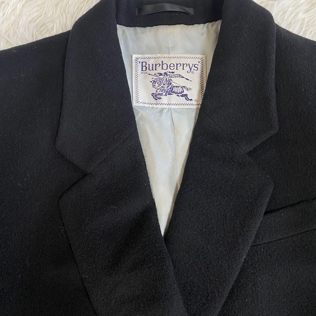 バーバリーズ ダブルチェスターコート　ロング丈　カシミヤ混　ブラック　M