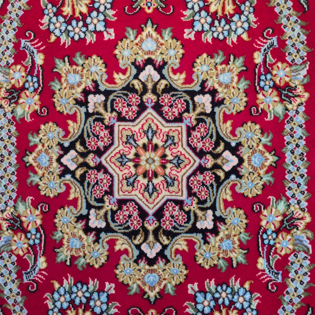 60x90cmペルシャ手織り・クム・マット(055)玄関・ラグ・絨毯・じゅうたん