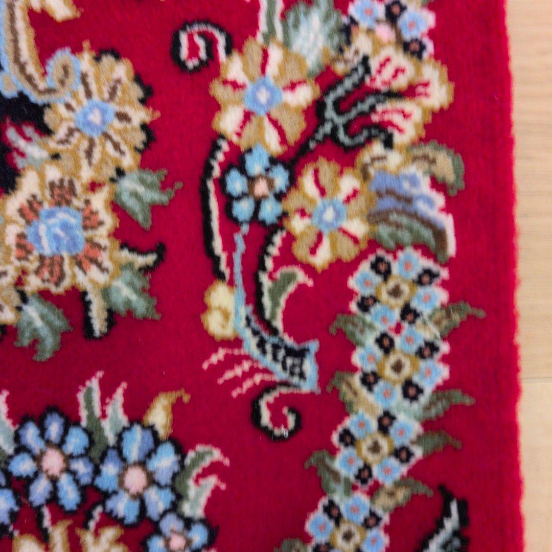 60x90cmペルシャ手織り・クム・マット(055)玄関・ラグ・絨毯・じゅうたん