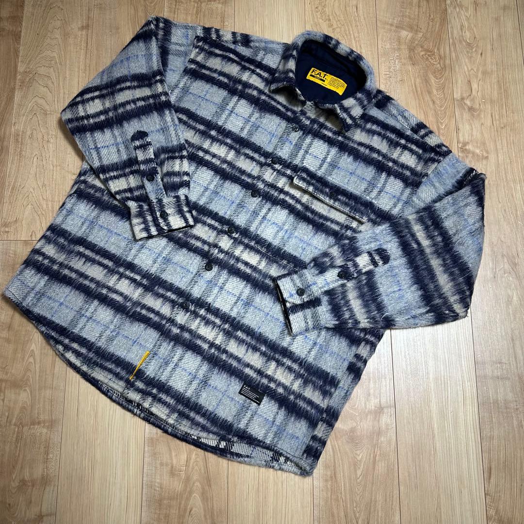 美品FAT SHAGGYOVERフランネル チェック柄 シャツ