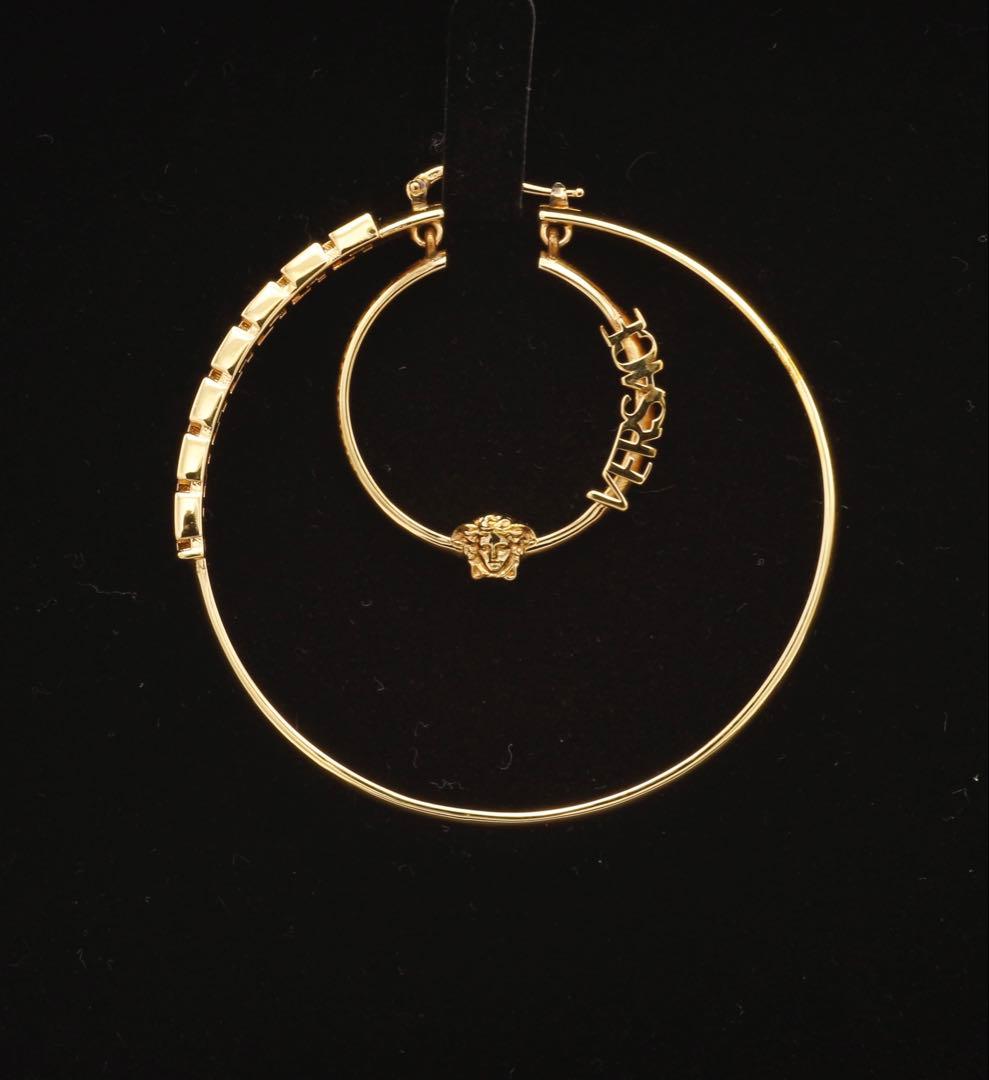 VERSACE ヴェルサーチ メデューサ グレカ フープピアス ゴールド
