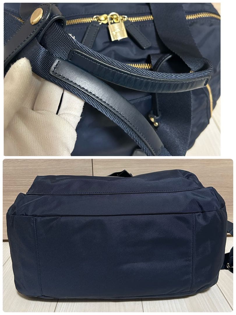 【美品】agnes b. アニエスベー ボストンバッグ 2way ネイビー