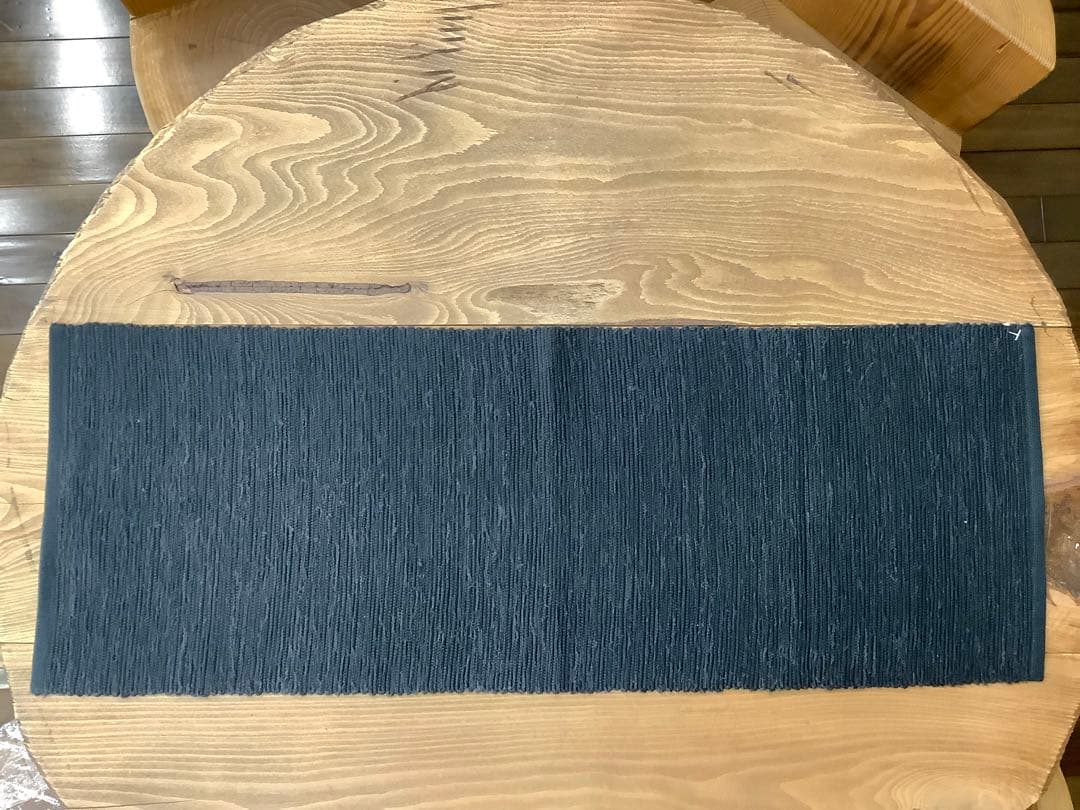 裂き織りテーブルセンター　昭和レトロ