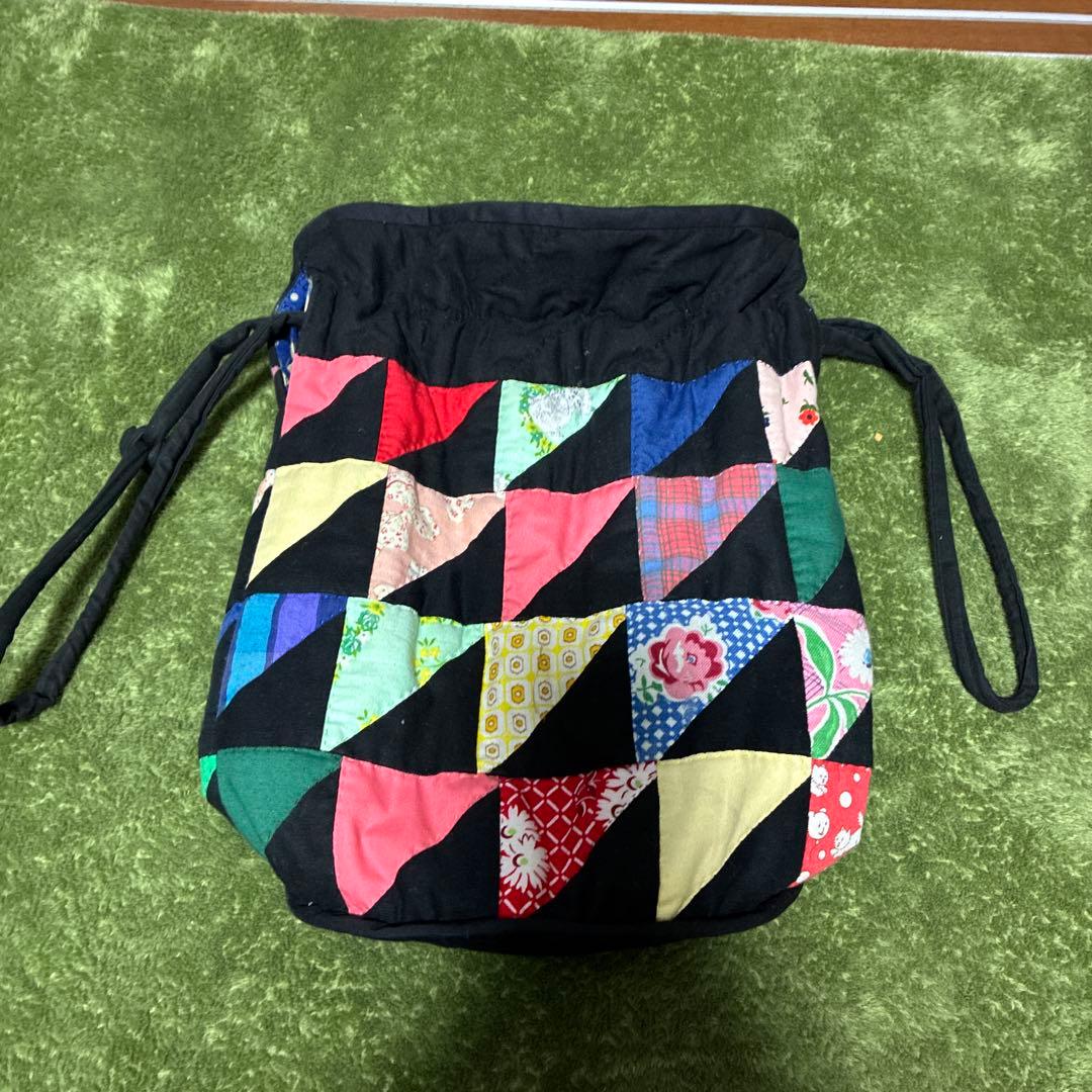 mornquilt パッチワーク巾着バッグ