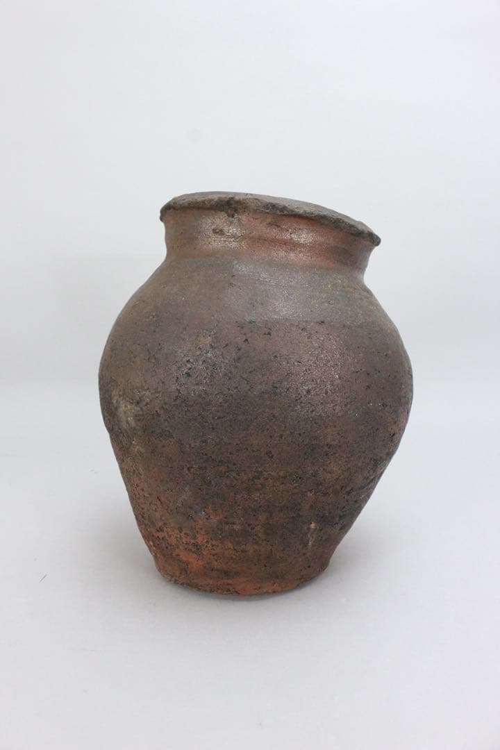 No5593 時代　壷　高さ24.5cm 常滑　備前　花器　陶磁器　送料無料