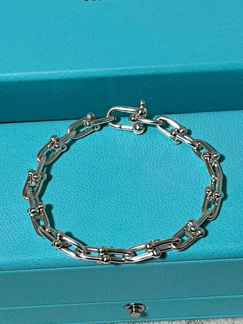 美品　ティファニー　ハードウェア　スモールリンク　ブレスレット　TIFFANY