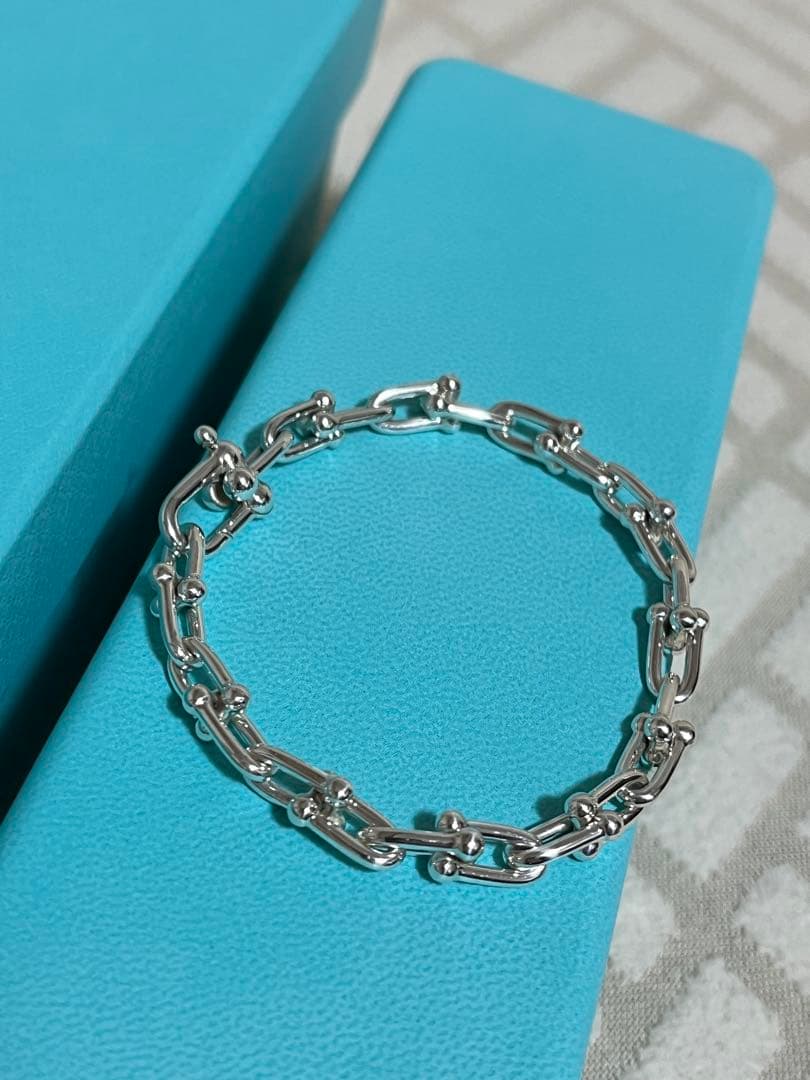 美品　ティファニー　ハードウェア　スモールリンク　ブレスレット　TIFFANY